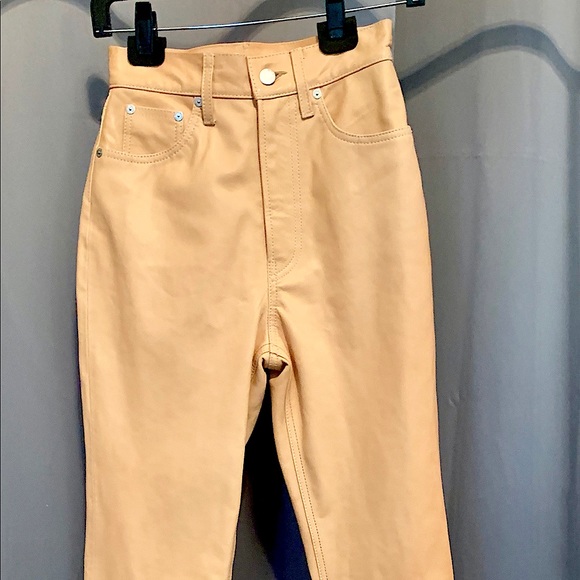 NWT Helmut Lang Leather Pants Femme Hi Bootcut / Straight Leg - Picture 12 of 12